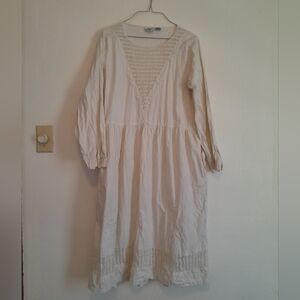 Vintage Embroidered White Dress 100% Cotton